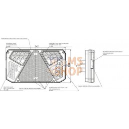 Feu arrière LED rectangle gauche 12-24V, 242x134x36.5mm, Kramp | KRAMP Feu arrière LED rectangle gauche 12-24V, 242x134x36.5mm, 