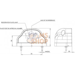 Éclairage de plaque d'immatriculation  LED, 12-24V, 101x58.5x59.6mm, Kramp | KRAMP Éclairage de plaque d'immatriculation  LED, 1