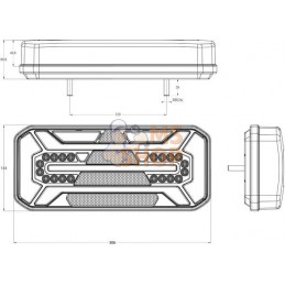 Feu arrière multifonction rectangulaire droit LED 12-24V KRAMP | KRAMP Feu arrière multifonction rectangulaire droit LED 12-24V 