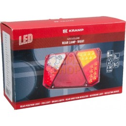 Feu arrière LED rectangulaire droit, 12-24V, 242x134x36.5mm,Kramp | KRAMP Feu arrière LED rectangulaire droit, 12-24V, 242x134x3