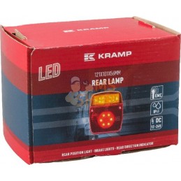 Feu arrière multifonction LED carré, 12-24V, 121x101x56mm, Kramp | KRAMP Feu arrière multifonction LED carré, 12-24V, 121x101x56