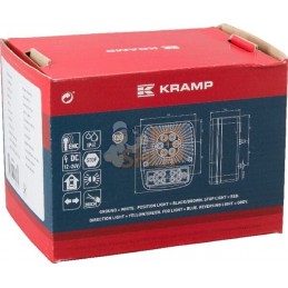 Feu arrière multifonction LED carré, 12-24V, 121x101x56mm, Kramp | KRAMP Feu arrière multifonction LED carré, 12-24V, 121x101x56