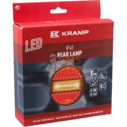 Feu arrière multifonction LED, rond, 12-24V, Ø 140mm, Kramp | KRAMP Feu arrière multifonction LED, rond, 12-24V, Ø 140mm, Kramp 