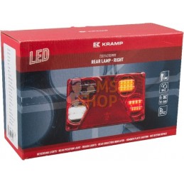 Feu arrière LED rectangulaire droit, 12-24V, 232x142x59mm Kramp | KRAMP Feu arrière LED rectangulaire droit, 12-24V, 232x142x59m