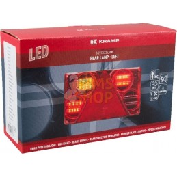 Feu arrière LED rectangle gauche 12-24V, 232x142x59mm, Kramp | KRAMP Feu arrière LED rectangle gauche 12-24V, 232x142x59mm, Kram