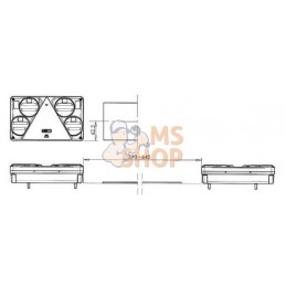 Feu arrière LED rectangle gauche 12-24V, 232x142x59mm, Kramp | KRAMP Feu arrière LED rectangle gauche 12-24V, 232x142x59mm, Kram