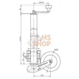 Roue jockey Ø60mm - 200x60 escamotable | KRAMP Roue jockey Ø60mm - 200x60 escamotable | KRAMPPR#874357