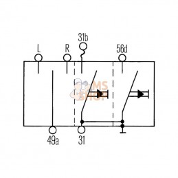 6BA001539057; HELLA; Commutateur de clignotants; pièce detachée