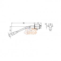 6BA001539017; HELLA; Interrupteur colonne de direction longueur 115 mm; pièce detachée