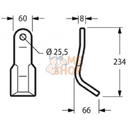 Fléau y 60x8x234 d25.5 utilisable pour Ferri | KRAMP Fléau y 60x8x234 d25.5 utilisable pour Ferri | KRAMPPR#882569