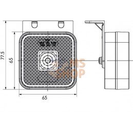 Feu de gabarit LED, carré, 12-24V, 65x65x28mm, Kramp | KRAMP Feu de gabarit LED, carré, 12-24V, 65x65x28mm, Kramp | KRAMPPR#7770