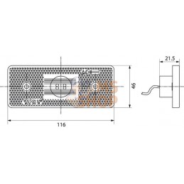 Feu de gabarit LED, rectangulaire, 12-24V, 106x46x23mm, Kramp | KRAMP Feu de gabarit LED, rectangulaire, 12-24V, 106x46x23mm, Kr