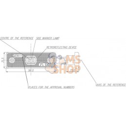 Feu de gabarit LED, rectangulaire, 12-24V, 98x31.5x25mm, Kramp | KRAMP Feu de gabarit LED, rectangulaire, 12-24V, 98x31.5x25mm, 