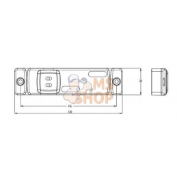 Feu de gabarit LED, rectangulaire, 12-24V, 130x32x20.5mm, Kramp | KRAMP Feu de gabarit LED, rectangulaire, 12-24V, 130x32x20.5mm