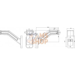 Feu de gabarit gauche LED, 12-24V, 184.9x58x145.5mm, indicateur de direction, Kramp | KRAMP Feu de gabarit gauche LED, 12-24V, 1