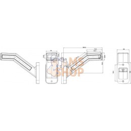 Feu de gabarit droit LED, 12-24V, 184.9x58x145.5mm, indicateur de direction, Kramp | KRAMP Feu de gabarit droit LED, 12-24V, 184