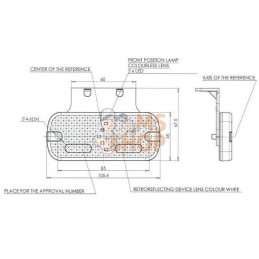 Feu de gabarit LED, rectangulaire, 12-24V, 105.4x45x11.8mm, Kramp | KRAMP Feu de gabarit LED, rectangulaire, 12-24V, 105.4x45x11