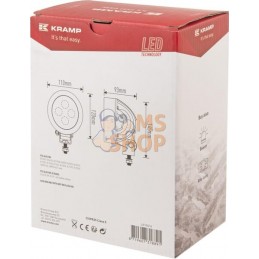 Feu de travail LED 40W 4500lm faisceau large avec cable de connexion | KRAMP Feu de travail LED 40W 4500lm faisceau large avec c