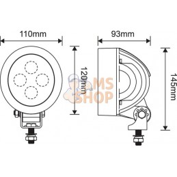 Feu de travail LED 40W 4500lm faisceau large avec cable de connexion | KRAMP Feu de travail LED 40W 4500lm faisceau large avec c