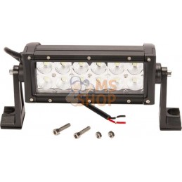 Barre lumineuse LED, 36W, 3060lm, rectangulaire, 12/24V, blanc, 193x57mm, manchon d'extrémité de câble, Combo, 12 LED, Kramp | K