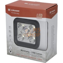 Phare de travail LED carré 42W 3780lm 10/30V, 100x très longue portée 6 LED Kramp | KRAMP Phare de travail LED carré 42W 3780lm 