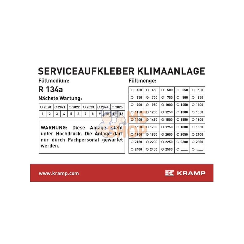 Autocollant inspection clim. 96x66mm Kramp | KRAMP Autocollant inspection clim. 96x66mm Kramp | KRAMPPR#649800