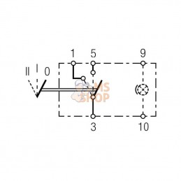 6RH004570161; HELLA; Interrupteur II-I-0 sans ampoule; pièce detachée