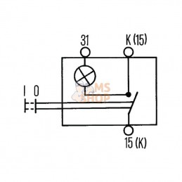 6ED004778011; HELLA; Interrupteur 12V 8A; pièce detachée