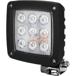 Phare de travail LED, 27 W, 2800 lm, carrée, blanche, 10/30 V, 100x100x81 mm, prise Deutsch, Wide flood, 9 LED Kramp | KRAMP Pha