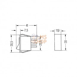 6EH004406032; HELLA; Interrupteur S 11 12 V 10 A; pièce detachée