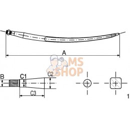 Dents de cultivateur M20x680mm | KVERNELAND Dents de cultivateur M20x680mm | KVERNELANDPR#392482