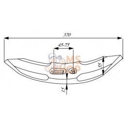 Soc 55x15x370 entraxe 45/75mm | NON ORIGINAL Soc 55x15x370 entraxe 45/75mm | NON ORIGINALPR#899173