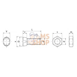 Boulon M12x45-12.9 p/Rabe | NON ORIGINAL Boulon M12x45-12.9 p/Rabe | NON ORIGINALPR#781980