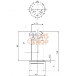 Jeu de dispositifs de verrouillage pour ISO 1+2 ancienne conception, jusqu'en 2008, L=54mm Ø 15,8/22mm | UNBRANDED Jeu de dispos