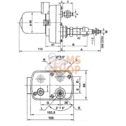 Moteur d'essuie-glace 12V 135° axe 53mm Ø8mm | UNBRANDED Moteur d'essuie-glace 12V 135° axe 53mm Ø8mm | UNBRANDEDPR#851150