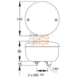 Feu antibrouillard LED, rond, 12/24V, rouge, à boulonner, Ø 140mm | UNBRANDED Feu antibrouillard LED, rond, 12/24V, rouge, à bou