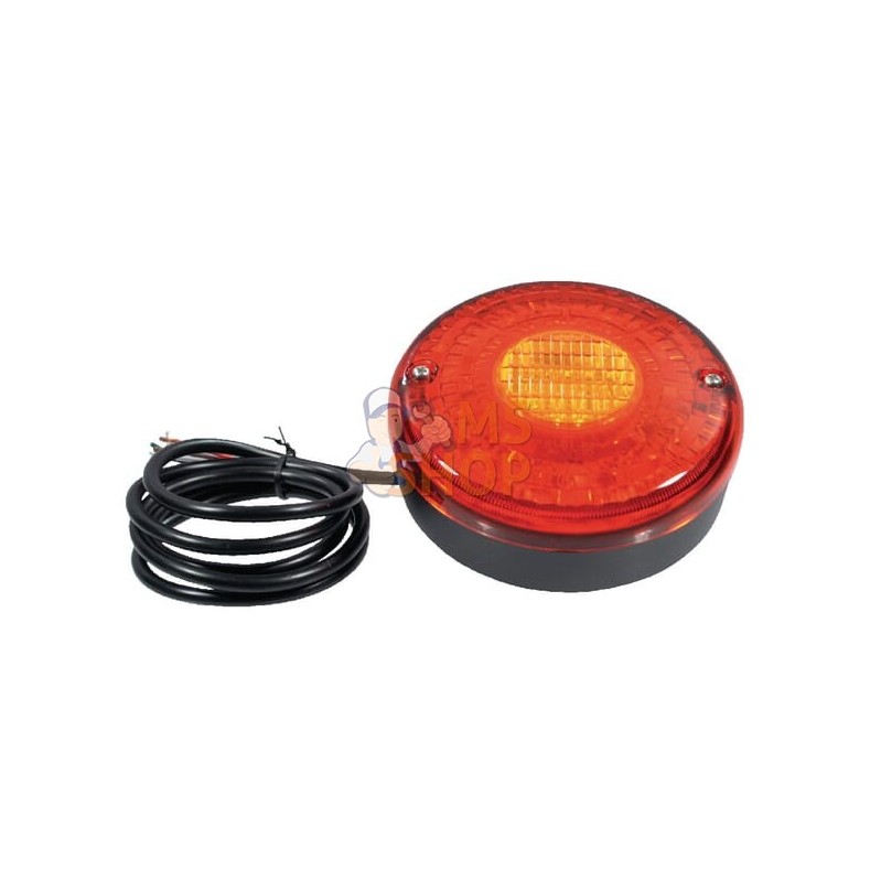 Feu arrière LED, rond, 12/24V, rouge/ambre, à boulonner, Ø 140mm | UNBRANDED Feu arrière LED, rond, 12/24V, rouge/ambre, à boulo