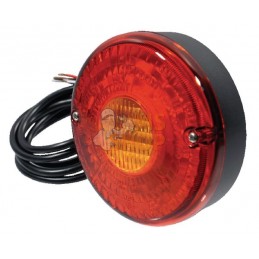 Feu arrière LED, rond, 12/24V, rouge/ambre, à boulonner, Ø 140mm | UNBRANDED Feu arrière LED, rond, 12/24V, rouge/ambre, à boulo