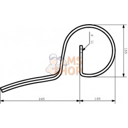 Dent à ressort 27x10x345mm sans pointe adaptable pour Rabe | RABE Dent à ressort 27x10x345mm sans pointe adaptable pour Rabe | R