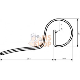 Dent à ressort 27x10x400mm sans pointe adaptable pour Rabe | RABE Dent à ressort 27x10x400mm sans pointe adaptable pour Rabe | R