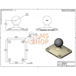 Plaque de montage 2" x 2,5" "C" | RAM Plaque de montage 2" x 2,5" "C" | RAMPR#822816