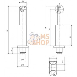 Jeu de dispositifs de verrouillage pour DIN400, ancienne conception jusqu'en 2008, L=78mm Ø 10/12/18 mm | UNBRANDED Jeu de dispo