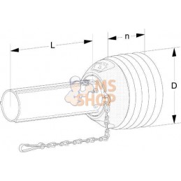 Protection de transmission moitié intérieure - standard PG20 Ø185 tube Ø79, L : 1500mm Walterscheid | WALTERSCHEID Protection de