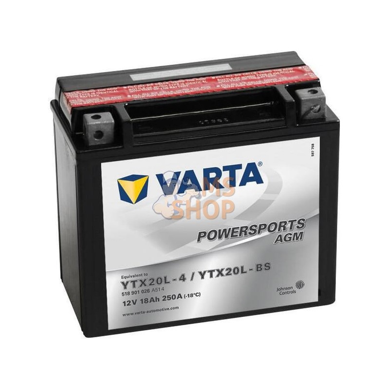 Batterie 12V 18Ah 250A AGM Powersports VARTA | VARTA Batterie 12V 18Ah 250A AGM Powersports VARTA | VARTAPR#633738