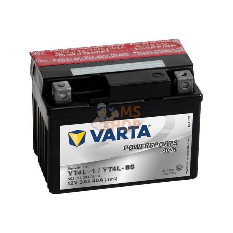 Batterie 12V 3Ah 40A AGM Powersports VARTA | VARTA Batterie 12V 3Ah 40A AGM Powersports VARTA | VARTAPR#633787