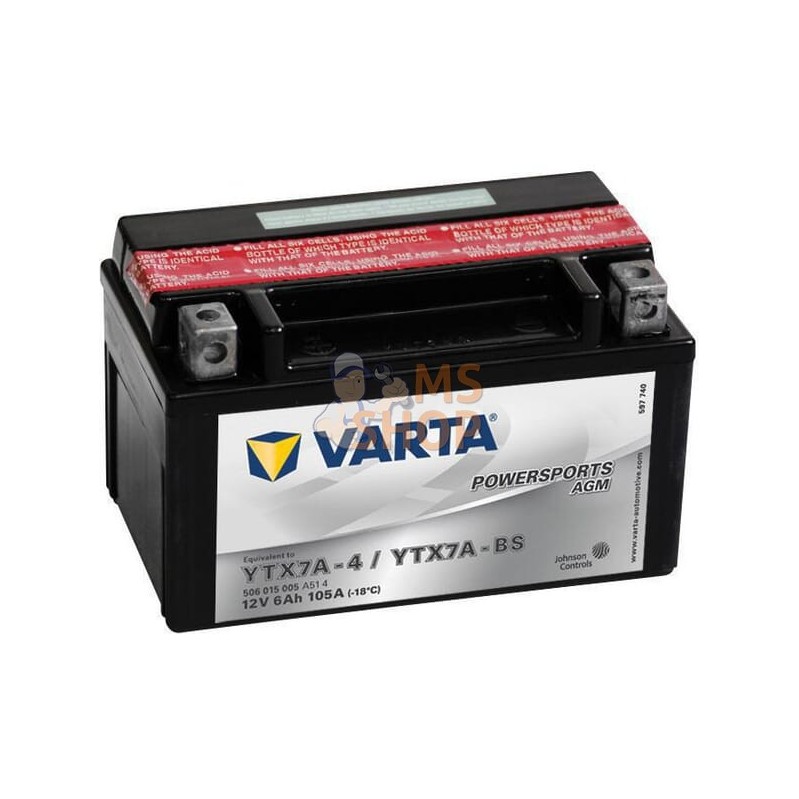 Batterie 12V 6Ah 105A AGM Powersports VARTA | VARTA Batterie 12V 6Ah 105A AGM Powersports VARTA | VARTAPR#633780