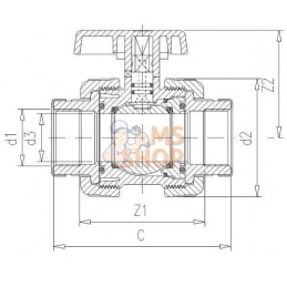 Robinet en PVC DID 3" x 3" | VDL Robinet en PVC DID 3" x 3" | VDLPR#883560