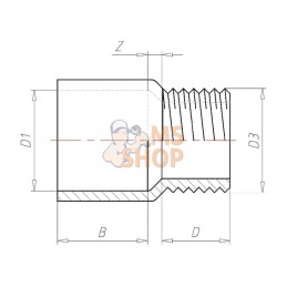 Manchon adaptateur 50mm x 1 1/4"m | VDL Manchon adaptateur 50mm x 1 1/4"m | VDLPR#883382