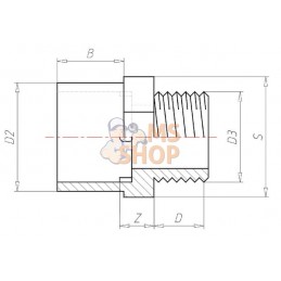 Manchon adaptateur 40mm x M 1 1/4" | VDL Manchon adaptateur 40mm x M 1 1/4" | VDLPR#883379