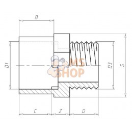 Manchon adaptateur 1/2" x M 1/2" | VDL Manchon adaptateur 1/2" x M 1/2" | VDLPR#883351